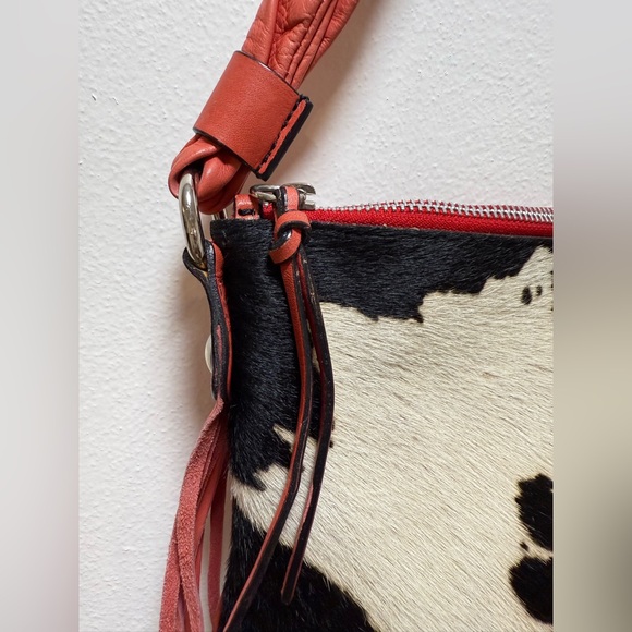 Cavalcanti Paris calfskin cow print fringe handbag - Picture 12 of 14